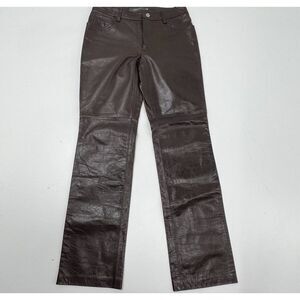 Vintage Y2K GAP Leather Pants | Women’s 4 | Brown Bootcut | Genuine Leather | Mi